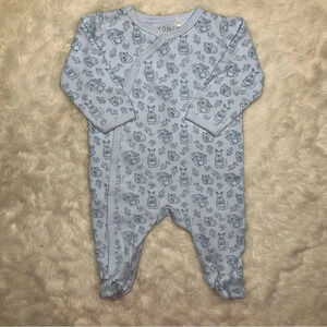 Fixoni Footed Onesie Pajamas  Kangaroo / Koloa Snaps Blue Size 1-3 Months